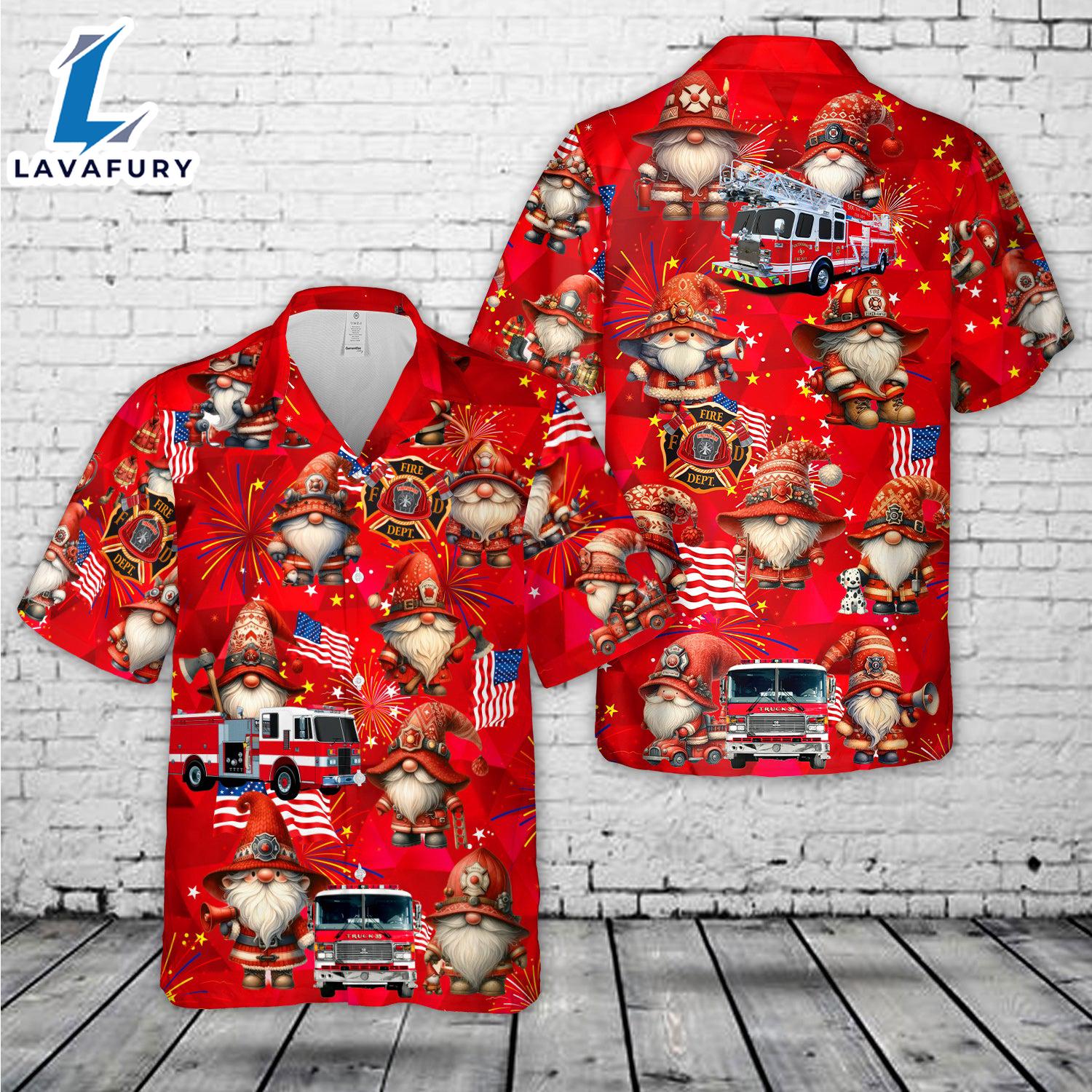 Firefighter Gnome Firefighter Fire Truck 4th of July Hawaiian Shirt 1 Gift Summer Firefighter Gnome Firefighter Fire Truck 4th of July Hawaiian Shirt 1 Gift Summer