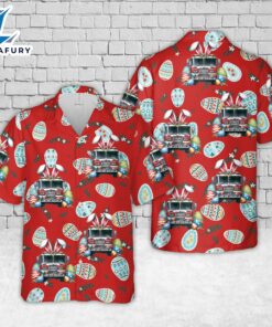 Happy Easter Fire Truck Hawaiian Shirt
