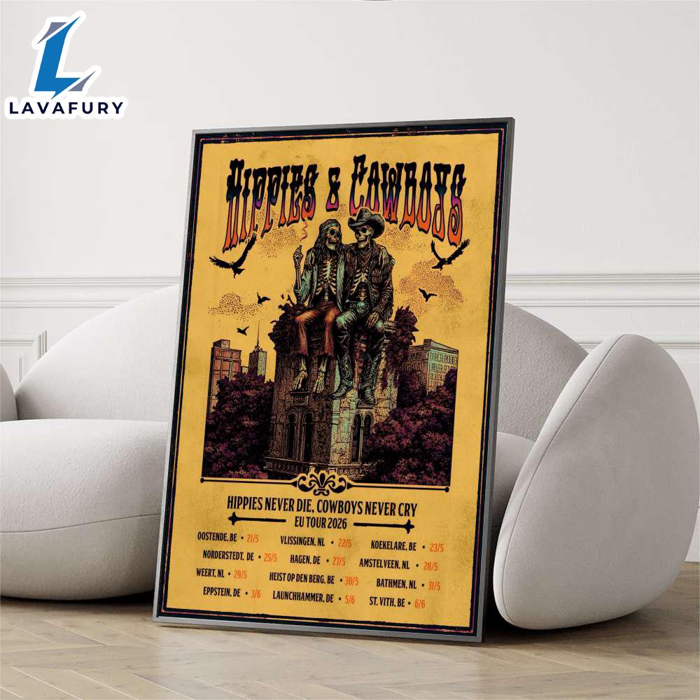 Hippies And Cowboys 2026 European Tour Poster Decor Home Hippies And Cowboys 2026 European Tour Poster Decor Home