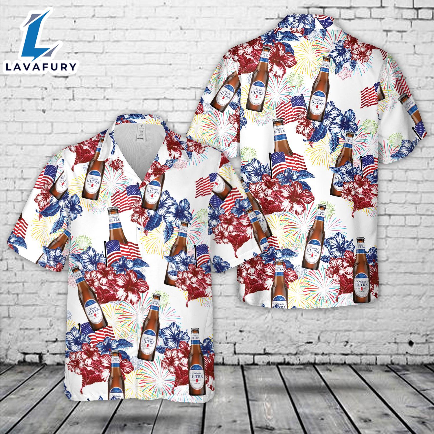 Michelob Ultra, 4th Of July Hawaiian Shirt 4TH Of July Michelob Ultra, 4th Of July Hawaiian Shirt 4TH Of July