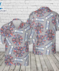 Michelob Ultra, Sunflower, Red White Blue, 4th of July, Patriotic, Beer Hawaiian Shirt