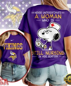 Minnesota Vikings NFL Snoopy Never Underestimate A Nurse Unisex T Shirt