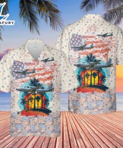 Nebraska Air National Guard 173d Air Refueling Squadron Boeing KC-135 Stratotanker 59-1495, 4th Of July Hawaiian Shirt