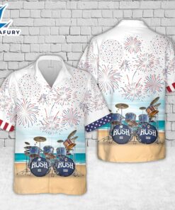 Neil Pearts Original RUSH Drum Set, 4th Of July Hawaiian Shirt