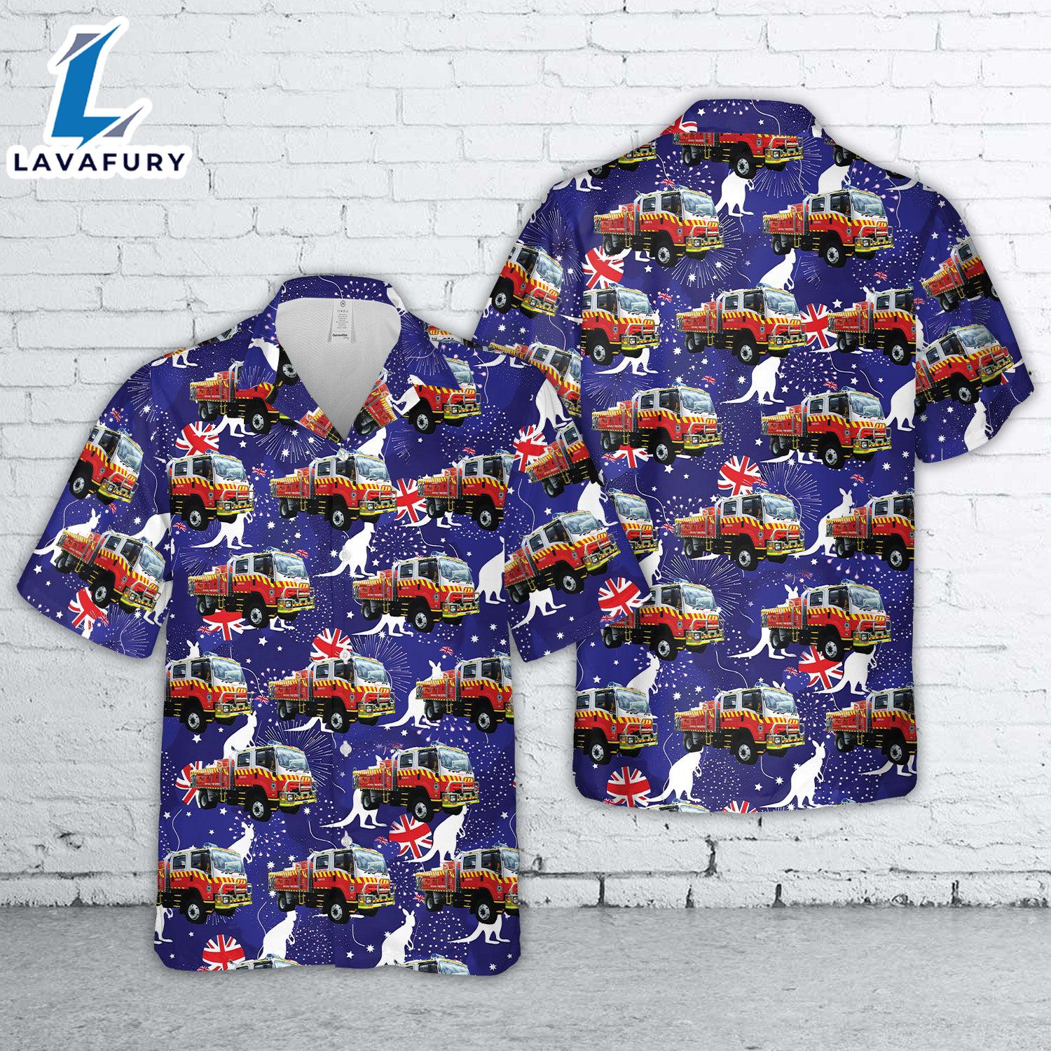 New South Wales RFS Fire Truck Classic Australia Day Hawaiian Shirt Gift Summer New South Wales RFS Fire Truck Classic Australia Day Hawaiian Shirt Gift Summer