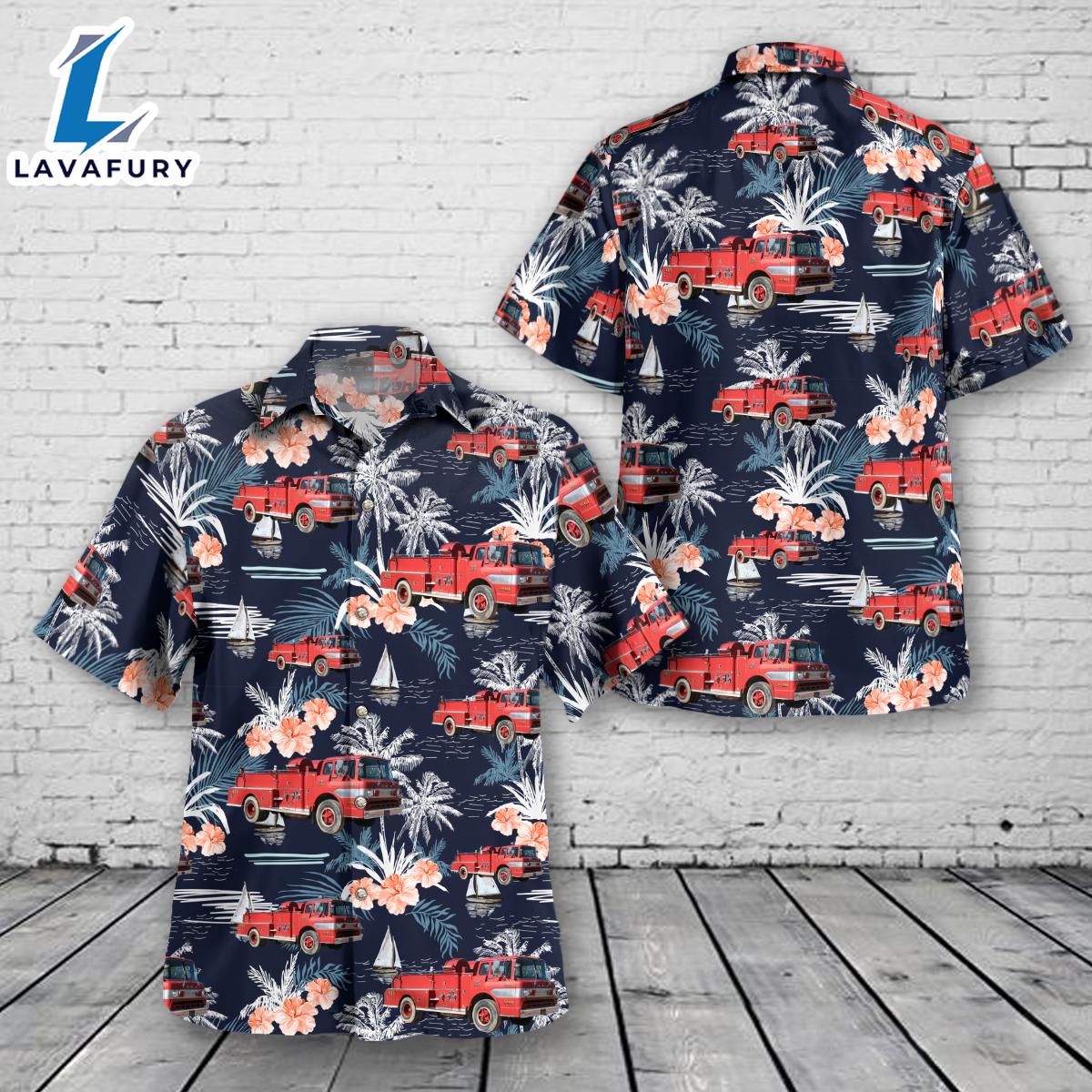 Old Ford Fire Truck Hawaiian Shirt Gift Summer Old Ford Fire Truck Hawaiian Shirt Gift Summer