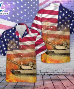 Paratroopers 2nd Bn. 325th AIR, 2nd Brigade Combat Team, 82nd Airborne Division Ride an M1 Abrams tank, 4th Of July Hawaiian Shirt