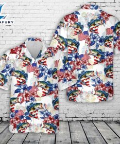 Patriotic Large Mouth Bass, 4th Of July Hawaiian Shirt