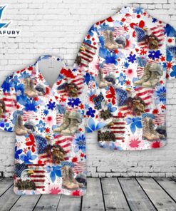 Patriotic Military American Soldier 4th Of July Hawaiian Shirt