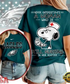 Philadelphia Eagles NFL Snoopy Never Underestimate A Nurse Unisex T Shirt