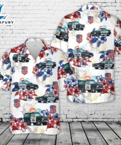 Police Truck, 4th Of July Hawaiian Shirt