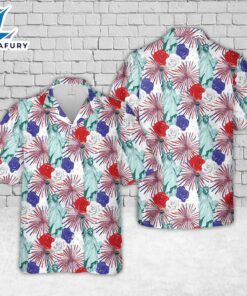 Red White And Blue, 4th Of July Statue Of Liberty Hawaiian Shirt