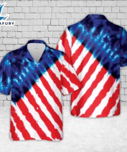 Red, White, and Blue Tie Dye, 4th of July Hawaiian Shirt