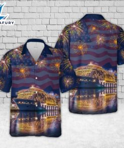 Royal Caribbean International RCI Quantum Of The Seas Cruise Ship, 4th Of July Hawaiian Shirt