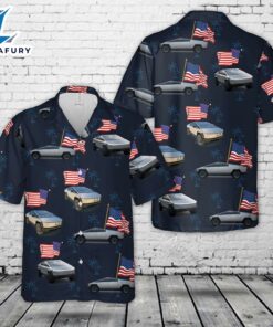 Tesla Cybertruck Flying The American Flag, 4th Of July Pocket Hawaiian Shirt