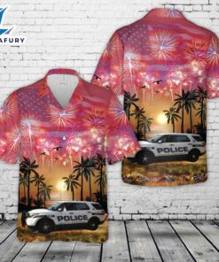 Town of Woodbury Police Dept., 4th Of July Hawaiian Shirt