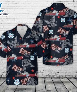 United States Coast Guard USCGC Polar Star (WAGB-10) Polar-class icebreaker, 4th Of July Hawaiian Shirt