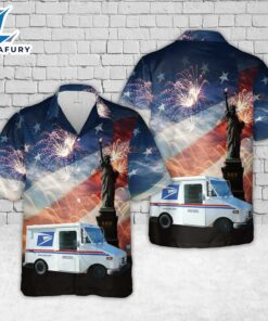 United States Postal Service Grumman LLV, 4th Of July Hawaiian Shirt