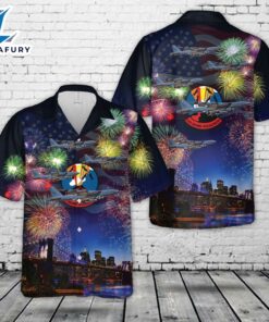 US Air Force Boeing B-52H Stratofortress 60-0026 MT 23d Bomb Squadron (23 BS) Bomber Barons, 4th Of July Hawaiian Shirt
