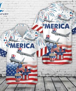 US Air Force Boeing KC-46 Pegasus, 4th Of July Hawaiian Shirt