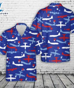 US Air Force C-130 Hercules, 4th of July Seamless Hawaiian Shirt