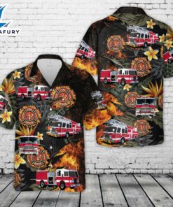 US Firefighter Fire Truck Hawaiian Shirt
