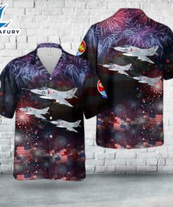 U.S. Navy Douglas A-4 Skyhawk of Attack Squadron 15 (VA-15) Valions, 4th Of July Hawaiian Shirt
