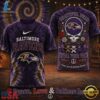 Baltimore Ravens NFL Peace Love Greateful Dead Special New 3D Shirt