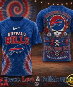 Buffalo Bills NFL Peace Love Greateful Dead Special New 3D Shirt