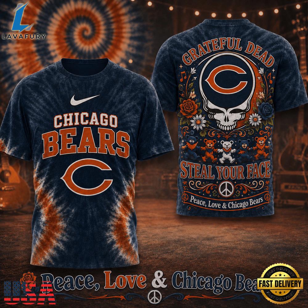 Chicago Bears NFL x Greateful Dead Steal Your Face New 2026 T Shirt Chicago Bears NFL x Greateful Dead Steal Your Face New 2026 T Shirt