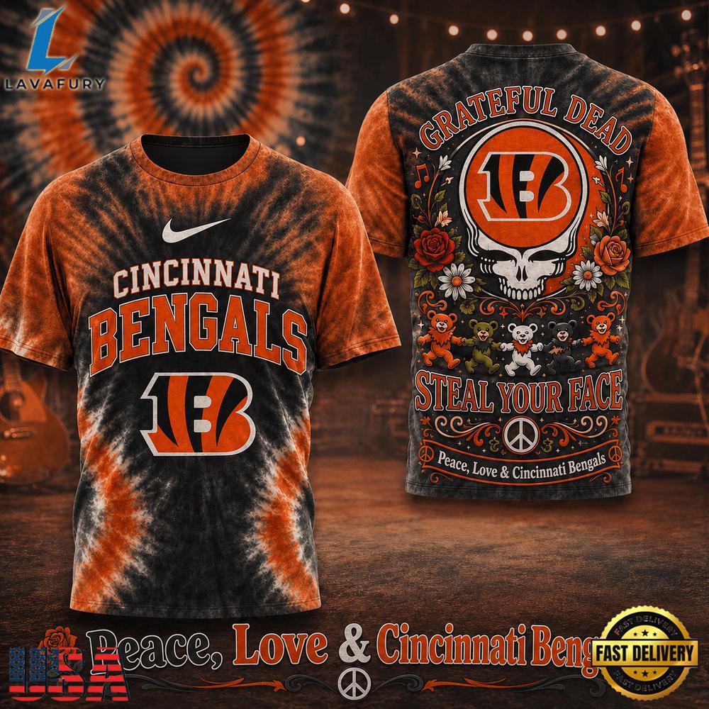 Cincinnati Bengals NFL x Greateful Dead Steal Your Face New 2026 T Shirt Cincinnati Bengals NFL x Greateful Dead Steal Your Face New 2026 T Shirt