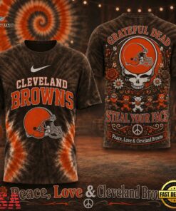 Cleveland Browns NFL Peace Love Greateful Dead Special New 3D Shirt