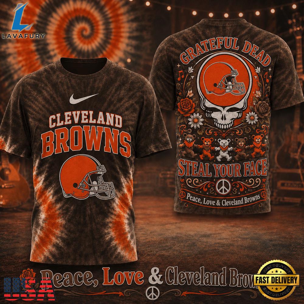 Cleveland Browns NFL x Greateful Dead Steal Your Face New 2026 T Shirt Cleveland Browns NFL x Greateful Dead Steal Your Face New 2026 T Shirt