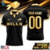 Custom Name Number Buffalo Bills NFL Black And Gold Polo Shirt
