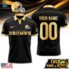 Custom Name Number Cleveland Browns NFL Black And Gold Polo Shirt