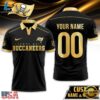 Custom Name Number Tampa Bay Buccaneers NFL Black And Gold Polo Shirt
