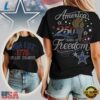 Dallas Cowboys NFL 250 Years Independence Day Rhinestone Dot Unisex 3D Shirt