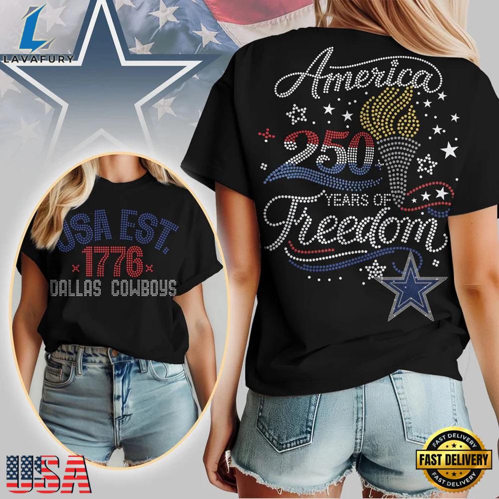 NFL Dallas Cowboys 250 Years Independence Day 2026 Women T Shirt NFL Dallas Cowboys 250 Years Independence Day 2026 Women T Shirt