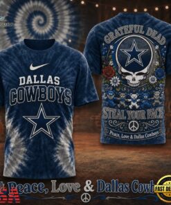Dallas Cowboys NFL Peace Love Greateful Dead Special New 3D Shirt