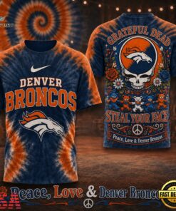 Denver Broncos NFL Peace Love Greateful Dead Special New 3D Shirt