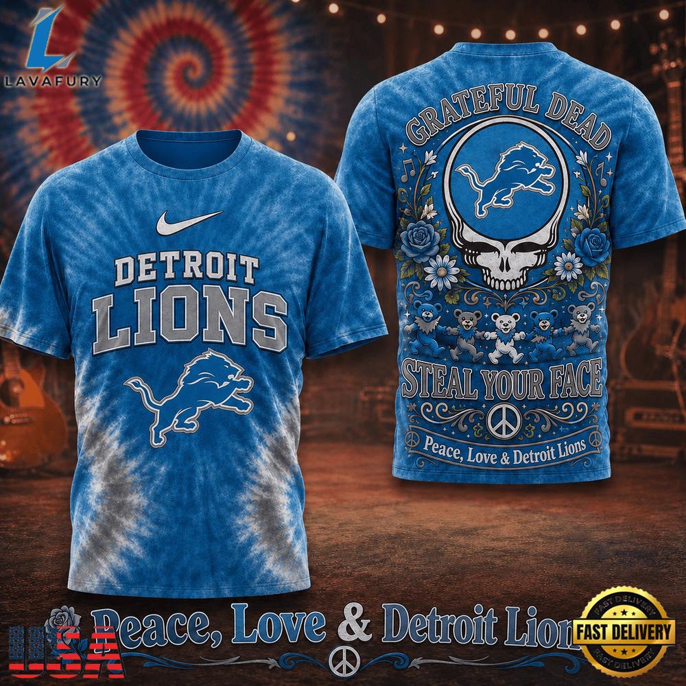 Detroit Lions NFL x Greateful Dead Steal Your Face New 2026 T Shirt Detroit Lions NFL x Greateful Dead Steal Your Face New 2026 T Shirt