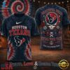 Houston Texans NFL Peace Love Greateful Dead Special New 3D Shirt