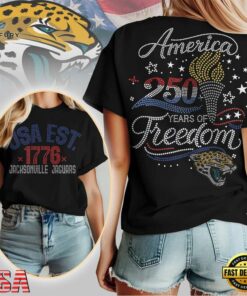 Jacksonville Jaguars NFL 250 Years Independence Day Rhinestone Dot Unisex 3D Shirt