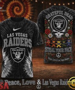 Las Vegas Raiders NFL Peace Love Greateful Dead Special New 3D Shirt