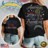 NFL Los Angeles Chargers 250 Years Independence Day 2026 Women T Shirt 3 Los Angeles Chargers NFL 250 Years Independence Day Rhinestone Dot Unisex 3D Shirt