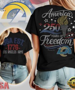 Los Angeles Rams NFL 250 Years Independence Day Rhinestone Dot Unisex 3D Shirt