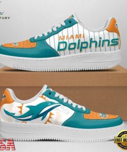 Miami Dolphins Football Team Nike Air Force 1 Shoes