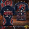 New England Patriots NFL Peace Love Greateful Dead Special New 3D Shirt