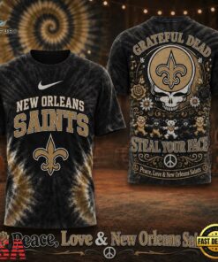 New Orleans Saints NFL Peace Love Greateful Dead Special New 3D Shirt