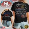 NFL San Francisco 49ers 250 Years Independence Day 2026 Women T Shirt 3 San Francisco 49ers NFL 250 Years Independence Day Rhinestone Dot Unisex 3D Shirt